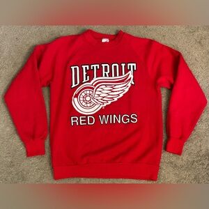 Vintage 80’s Detroit Red Wings NHL Hockey Long Sleeve Pullover Crewneck Men’s L